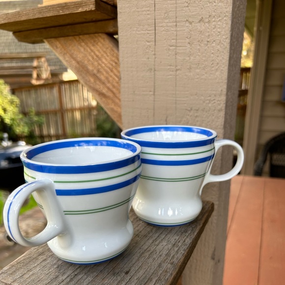 Starbucks mugs set of 2 blue stripe 12oz - Picture 1 of 4